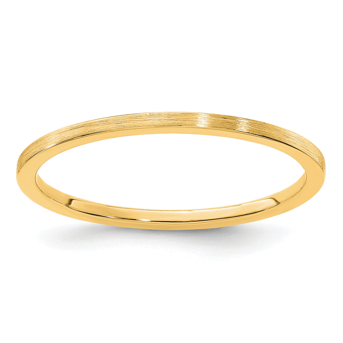 14K Gold 1.2mm Flat Satin Stackable Band-STK23