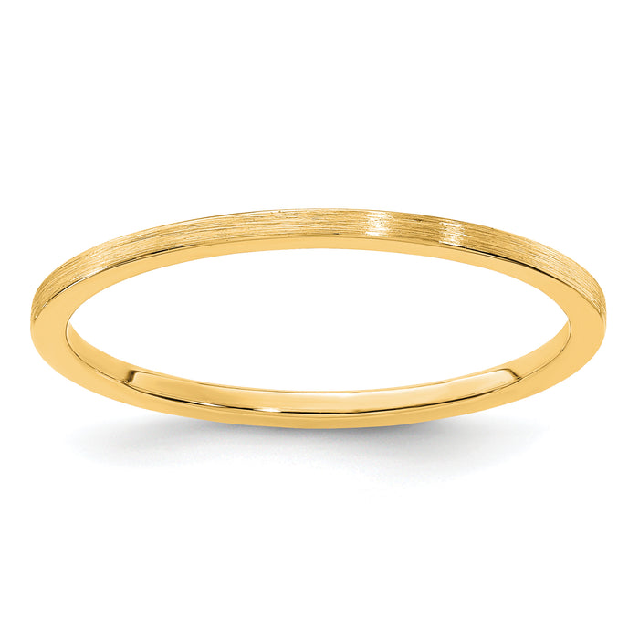 14K Gold 1.2mm Flat Satin Stackable Band-STK23-120Y