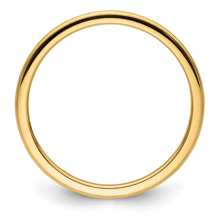 14K Gold 1.2mm Half Round Satin Stackable Band-STK24