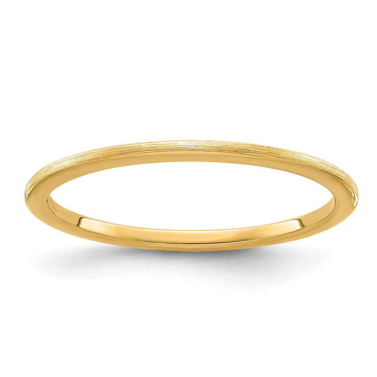 14K Gold 1.2mm Half Round Satin Stackable Band-STK24