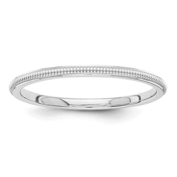 14k White Gold 1.5mm Milgrain Band-STK2-7.5