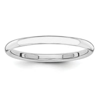 14k White Gold Polished 2mm Band-STK5
