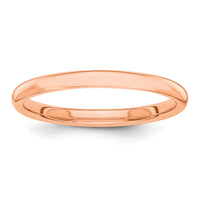 14k Rose Gold Polished 2mm Band-STK6