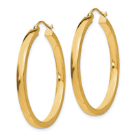 14k Polished 2mm Rectangle Tube Hoop-T1046Y