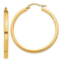 14k Polished 2mm Rectangle Tube Hoop-T1046Y