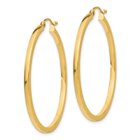 14k 2mm Square Tube Hoop Earrings-T1071