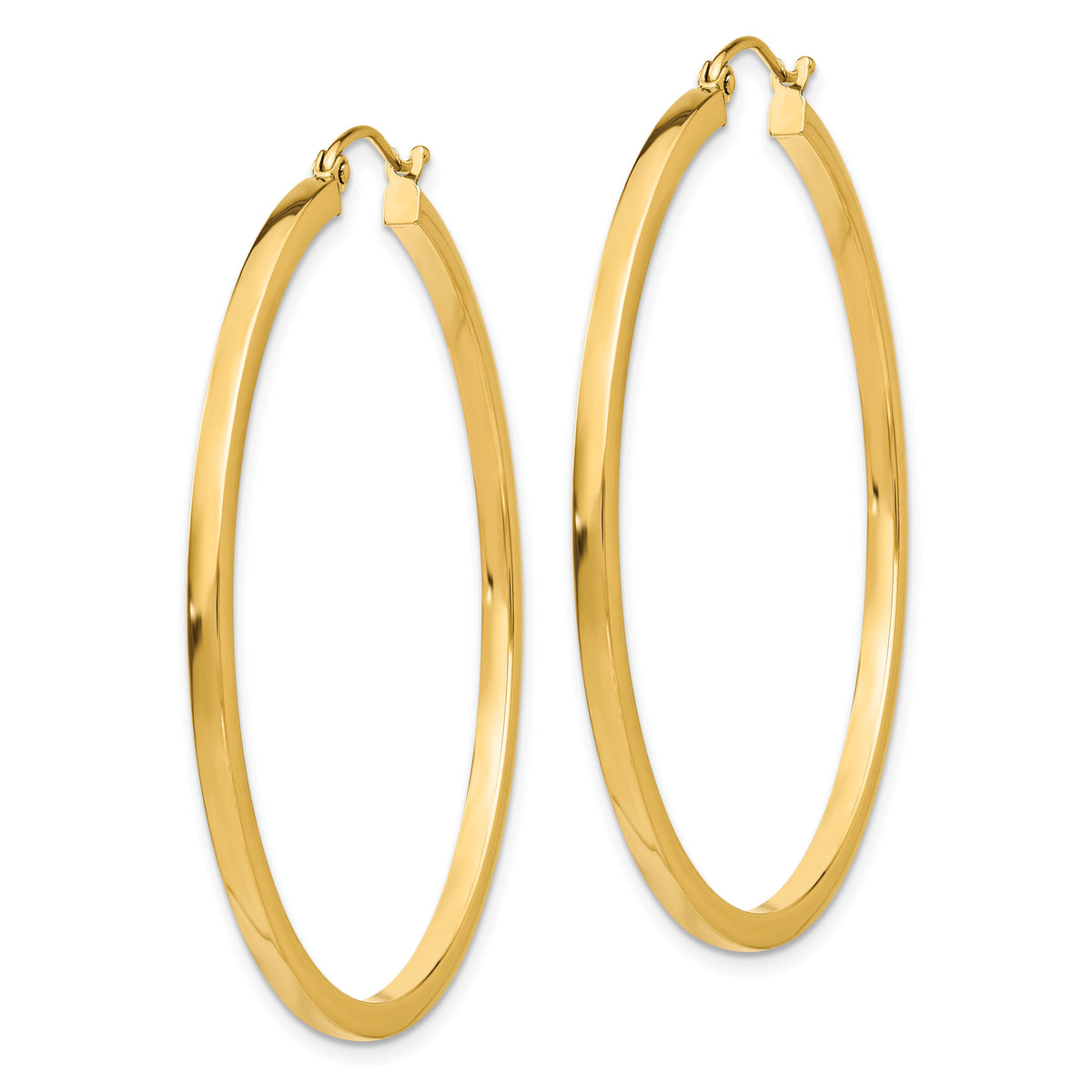14k 2mm Square Tube Hoop Earrings-T1072