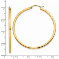 14k 2mm Square Tube Hoop Earrings-T1072