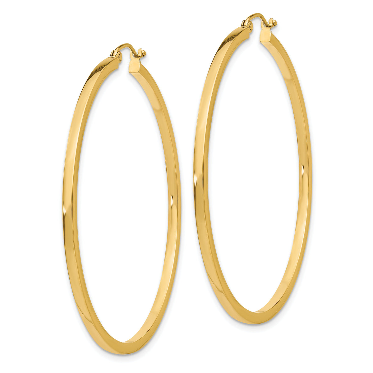 14k 2mm Square Tube Hoop Earrings-T1073