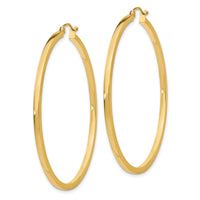 14k 2mm Square Tube Hoop Earrings-T1073