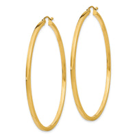 14k 2mm Square Tube Hoop Earrings-T1074