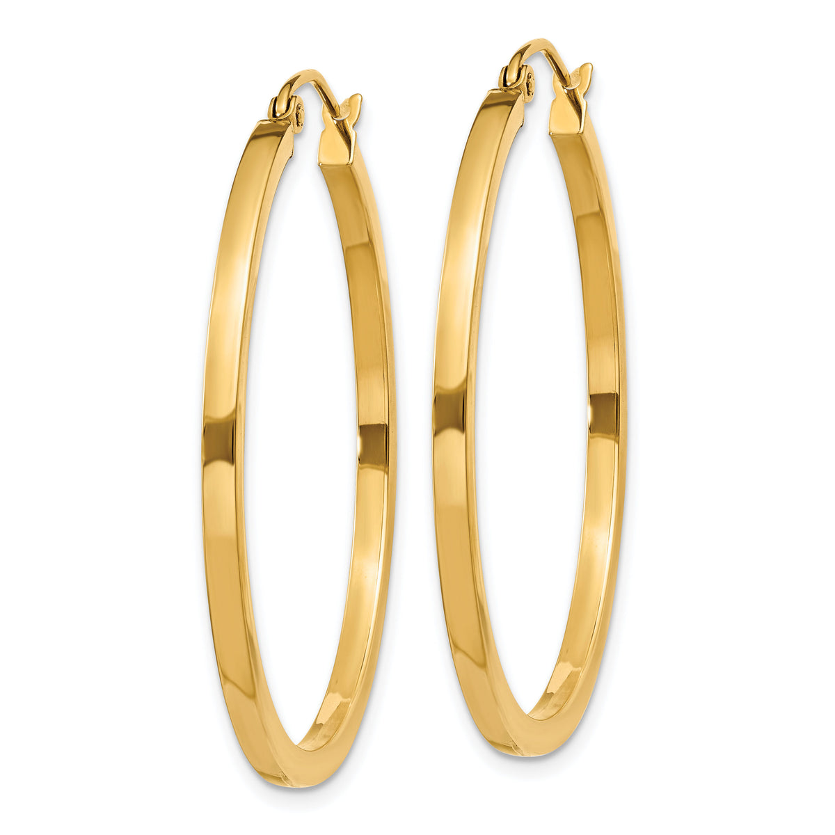 14k 2mm Square Tube Hoop Earrings-T1075
