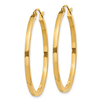 14k 2mm Square Tube Hoop Earrings-T1075