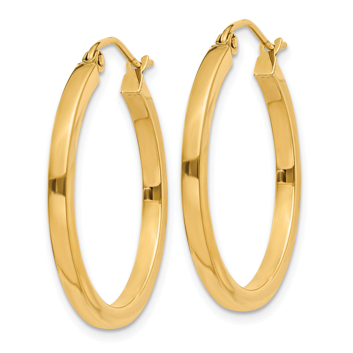 14k 2mm Square Tube Hoop Earrings-T1077