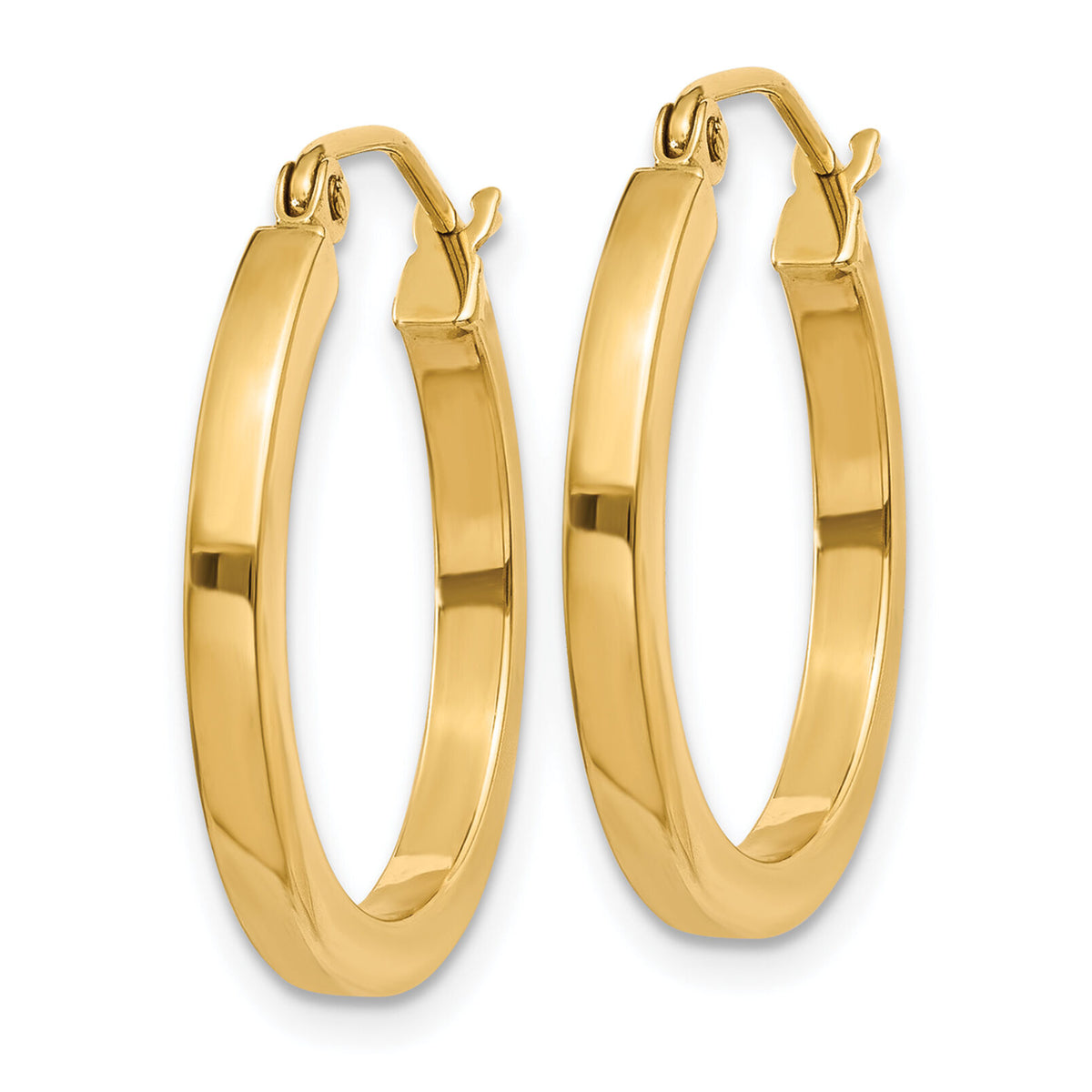 14k 2mm Square Tube Hoop Earrings-T1078