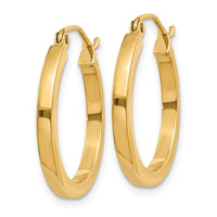 14k 2mm Square Tube Hoop Earrings-T1078