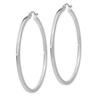 14k White Gold 2mm Square Tube Hoops-T1081