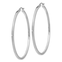 14k White Gold 2mm Square Tube Hoops-T1082