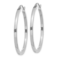 14k White Gold 2mm Square Tube Hoops-T1086