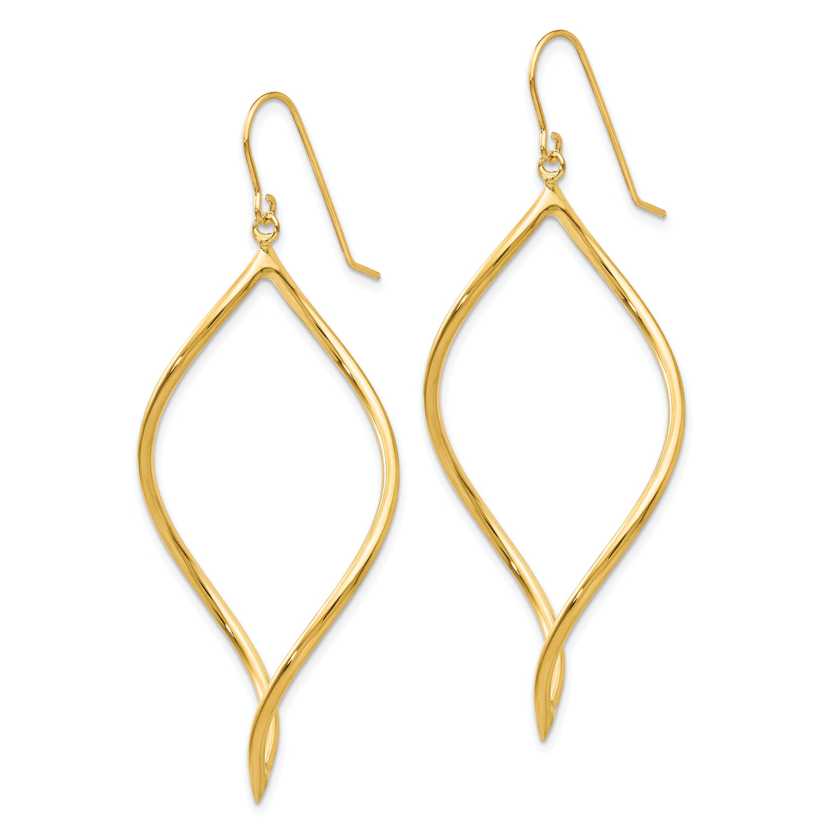 14k Twisted Drop Earrings-T1103