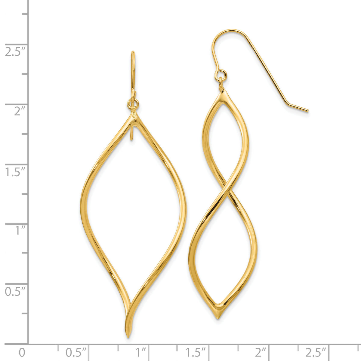 14k Twisted Drop Earrings-T1103
