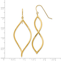 14k Twisted Drop Earrings-T1103