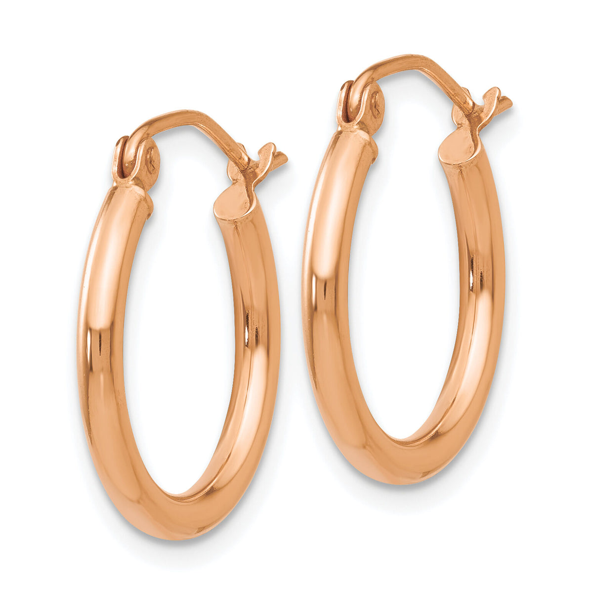 14k Polished 2x17.5mm Tube Hoop Earrings-T1124