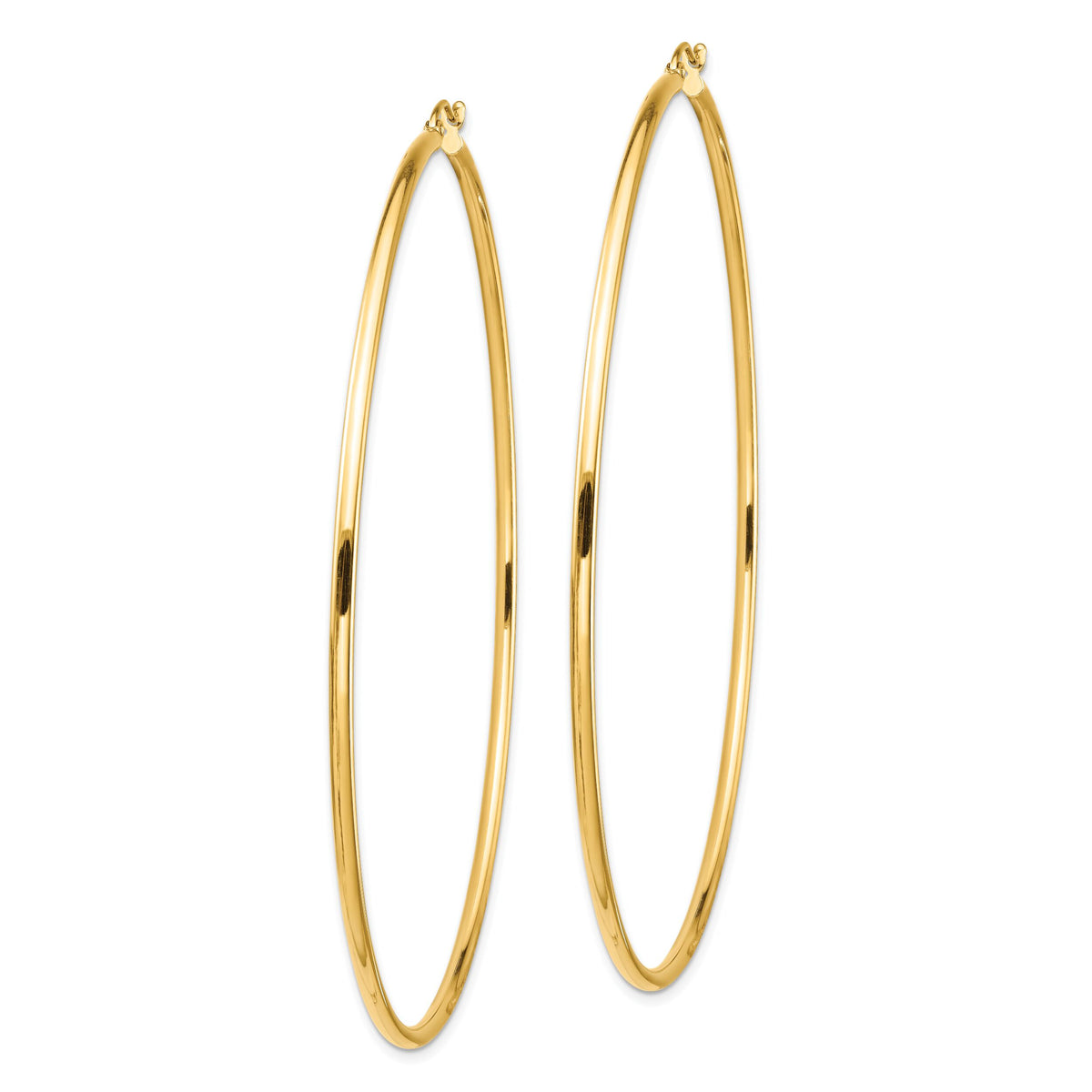 14k Polished 2x80mm Tube Hoop Earrings-T1157