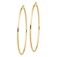 14k Polished 2x80mm Tube Hoop Earrings-T1157