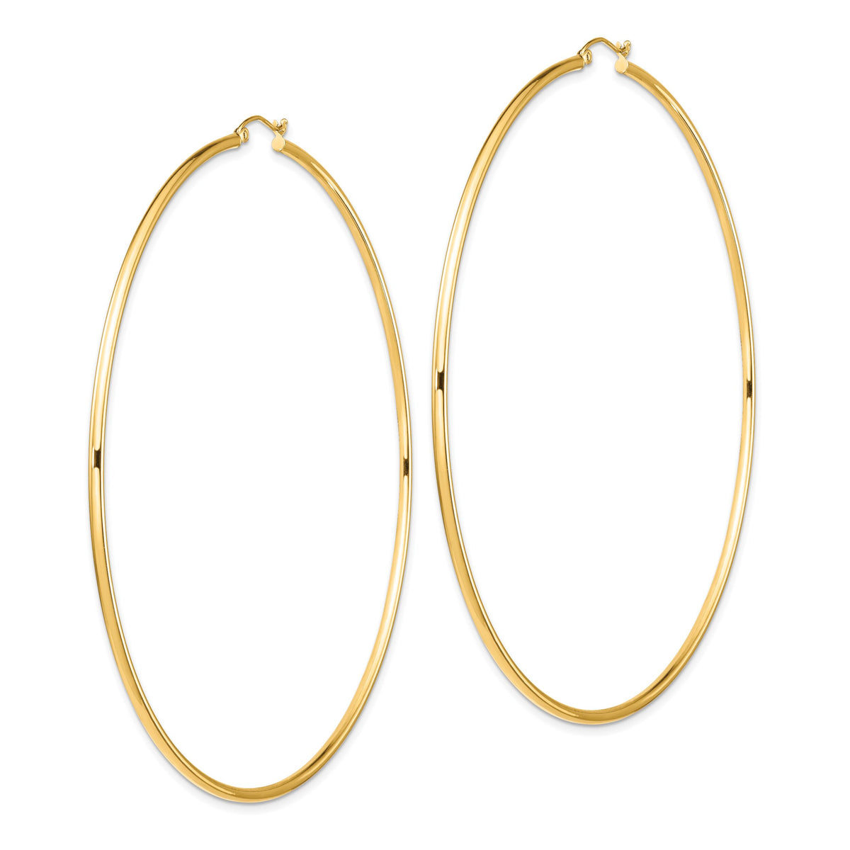 14k Polished 2x90mm Tube Hoop Earrings-T1158