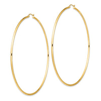 14k Polished 2x90mm Tube Hoop Earrings-T1158