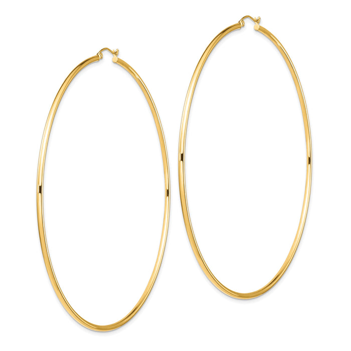14k Polished 2x90mm Tube Hoop Earrings-T1158