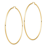 14k Polished 2x90mm Lightweight Tube Hoop Earrings-T1158L
