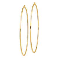 14k Polished 2x100mm Lightweight Tube Hoop Earrings-T1159L