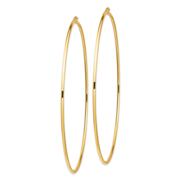 14k Polished 2x100mm Lightweight Tube Hoop Earrings-T1159L
