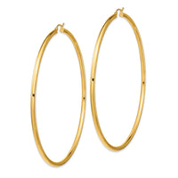 14k Polished 3x90mm Lightweight Tube Hoop Earrings-T1161L
