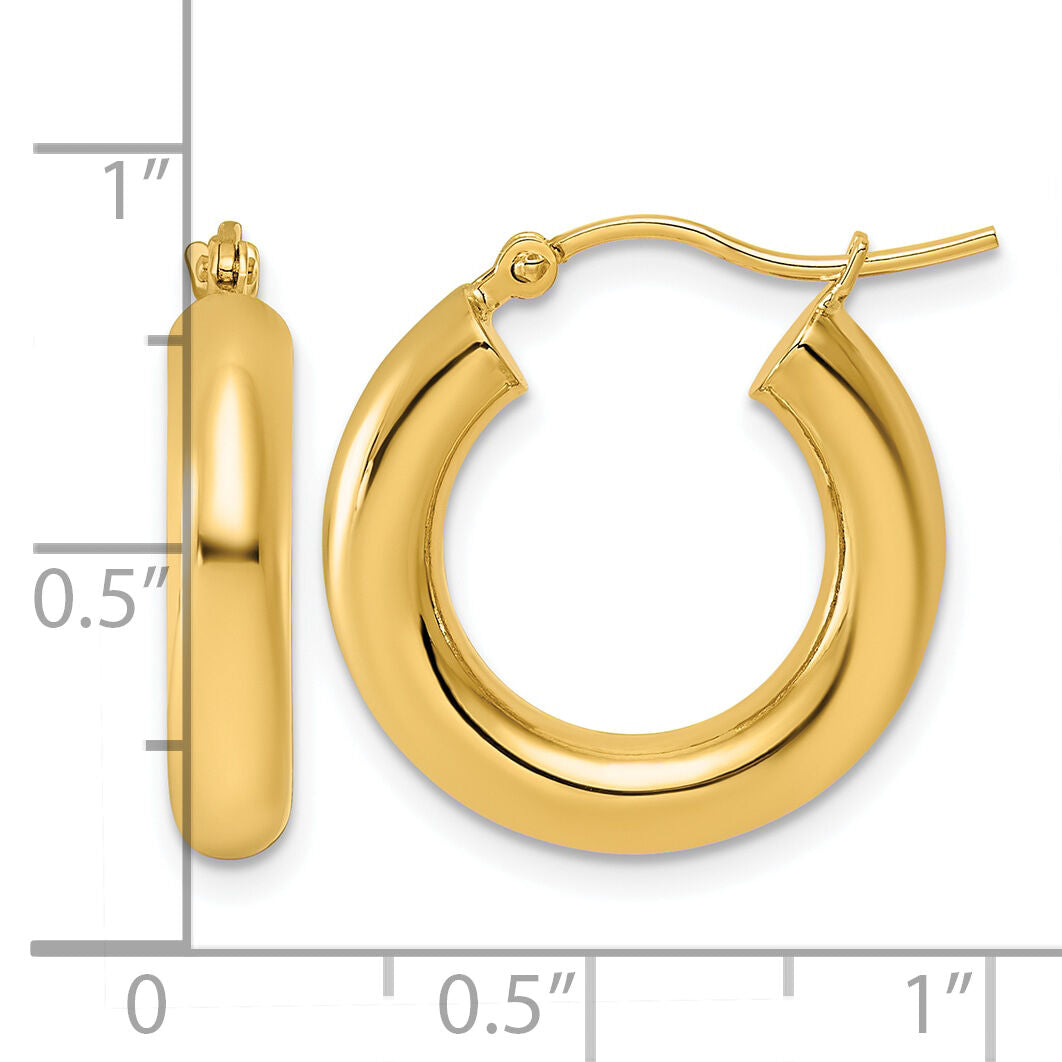 14k Polished 4mm x 20mm Lightweight Tube Earrings-T1163L