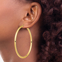 14k Polished 4x80mm Tube Hoop Earrings-T1164