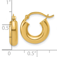 14k Polished 4mm x 15mm Lightweight Tube Earrings-T1167L