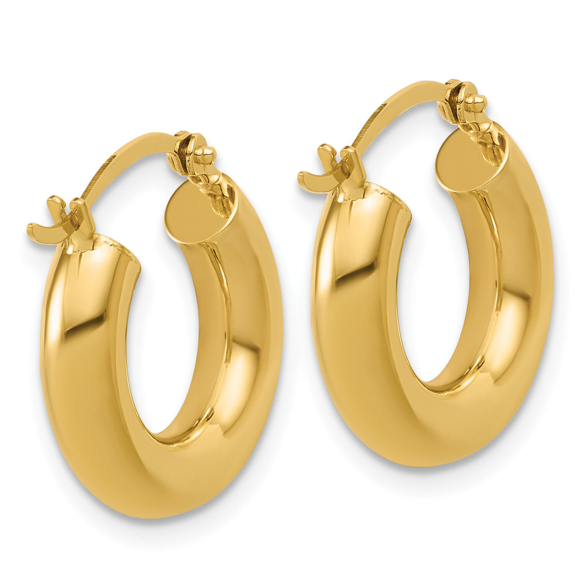 14k Polished 4mm x 17mm Tube Hoop Earrings-T1168