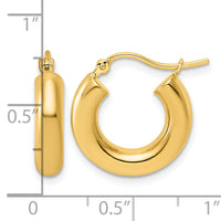 14k Polished 4mm x 17mm Lightweight Tube Earrings-T1168L