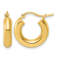 14k Polished 4mm x 17mm Lightweight Tube Earrings-T1168L