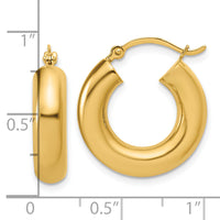 14k Polished 5mm x 20mm Lightweight Hoop Earrings-T1170L