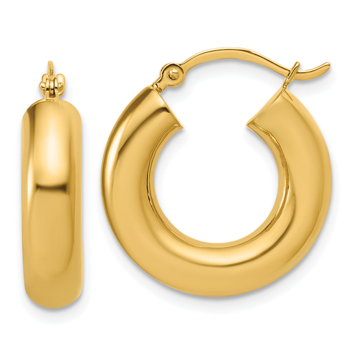14k Polished 5mm x 20mm Lightweight Hoop Earrings-T1170L