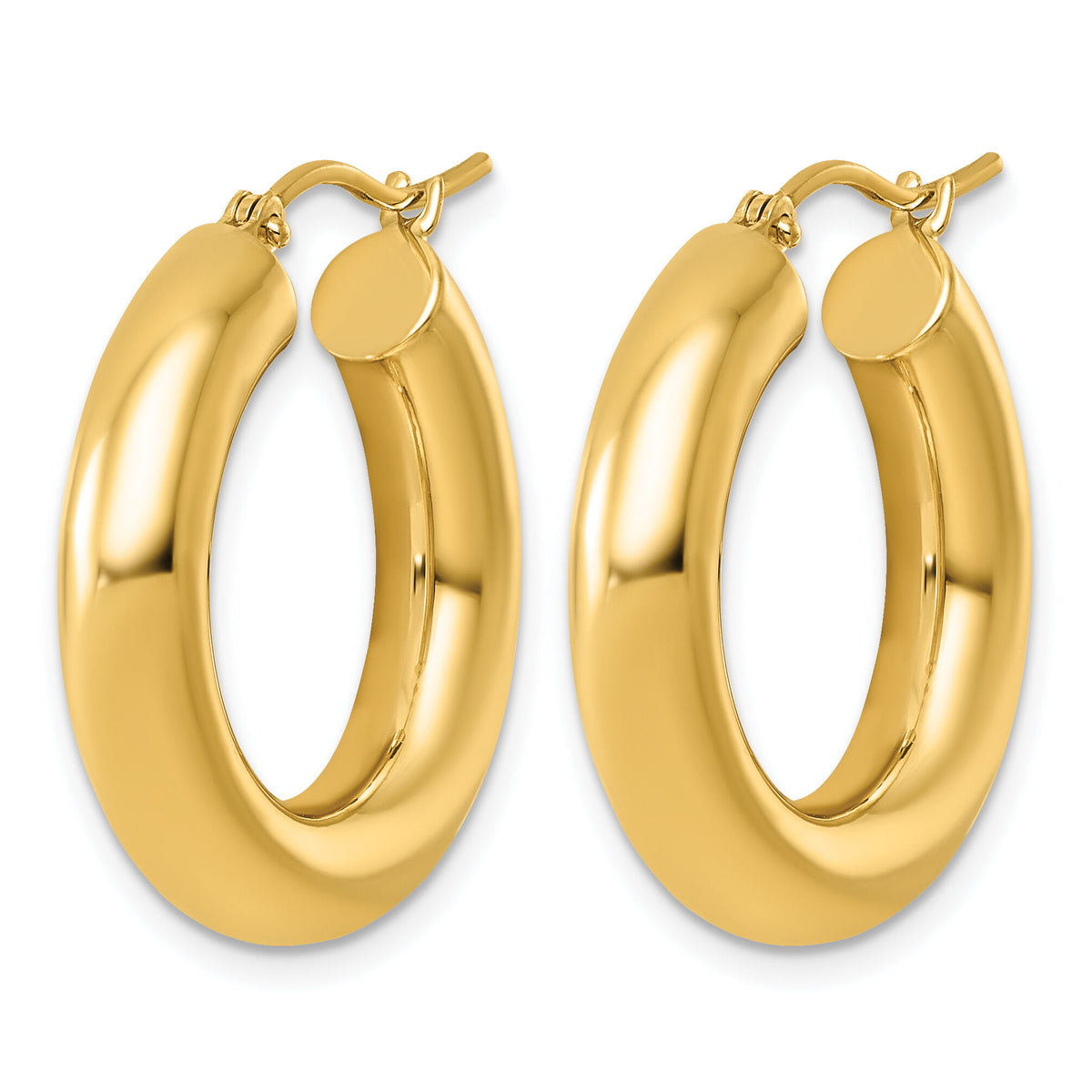 14k Polished 5mm x 25mm Lightweight Hoop Earrings-T1171L
