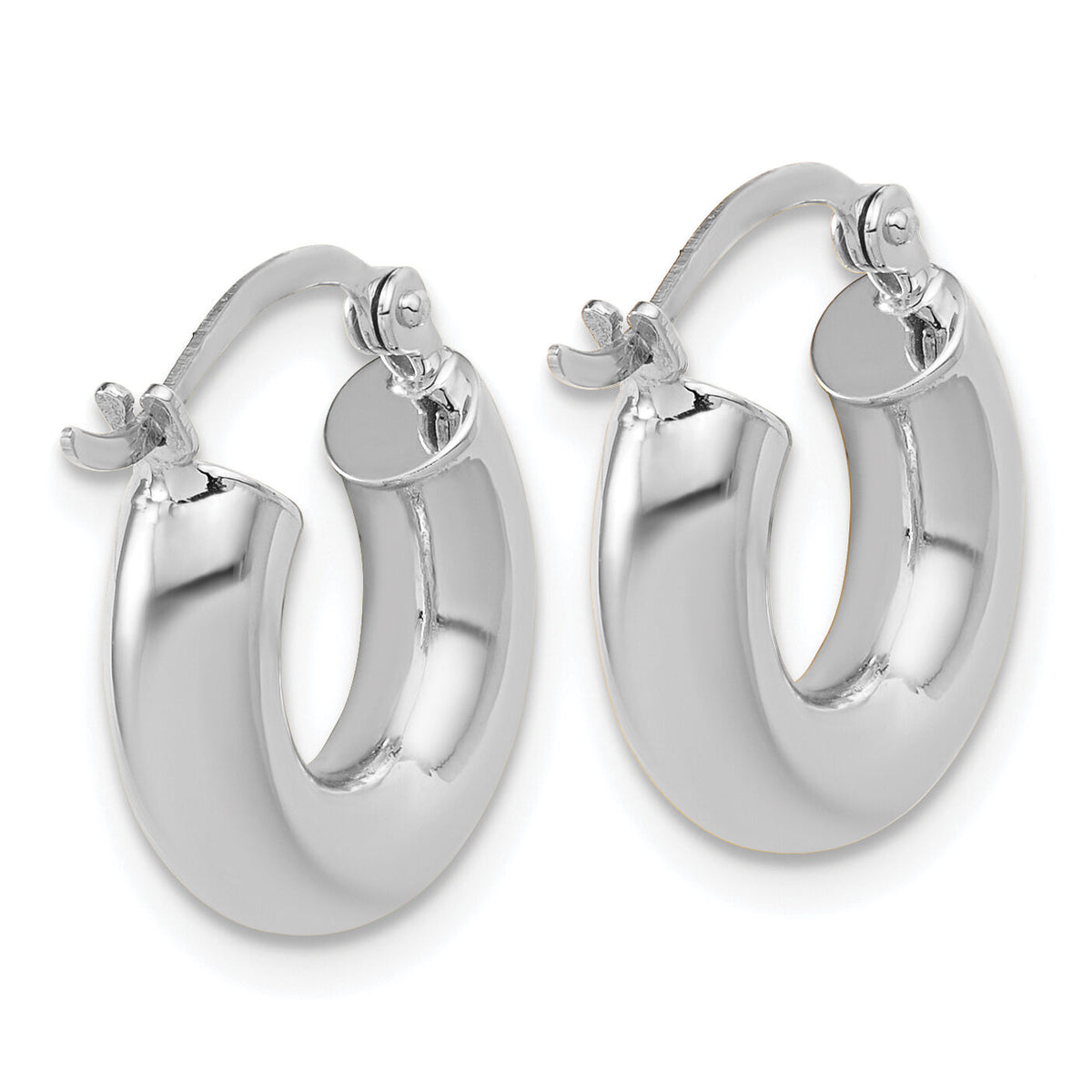 14k White Gold Polished 4mm x 15mm Lightweight Tube Earrings-T1172L