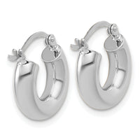 14k White Gold Polished 4mm x 15mm Lightweight Tube Earrings-T1172L