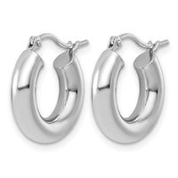 14k White Gold Polished 4mm x 17mm Lightweight Tube Earrings-T1173L