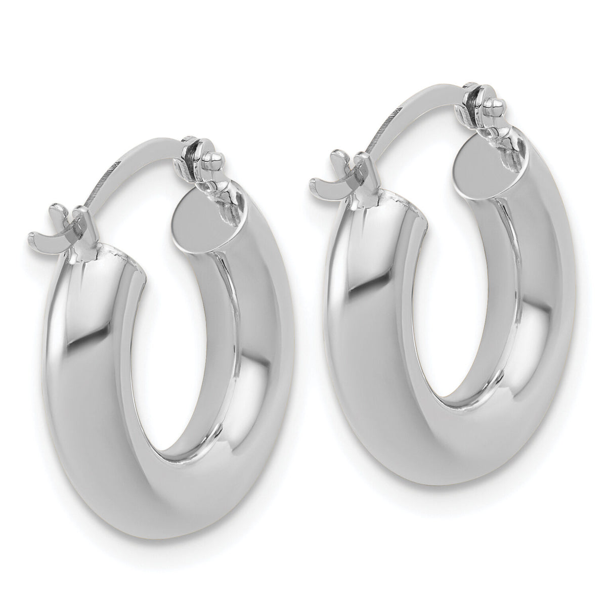 14k White Gold Polished 4mm x 17mm Lightweight Tube Earrings-T1173L