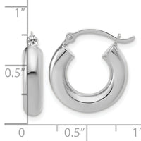14k White Gold Polished 4mm x 17mm Lightweight Tube Earrings-T1173L